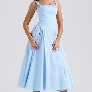 Dorothy Italian Azure Cotton Midi Sundress